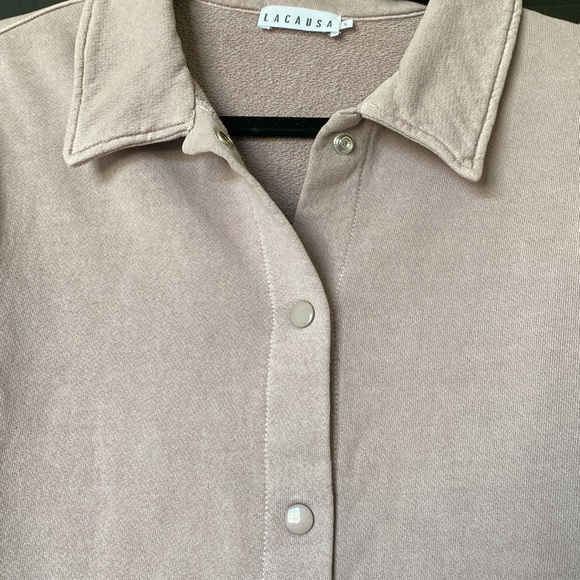 Light lavender/grayish Knit Jacket from Lacausa. Size Small. New with tags. - Picture 5 of 5